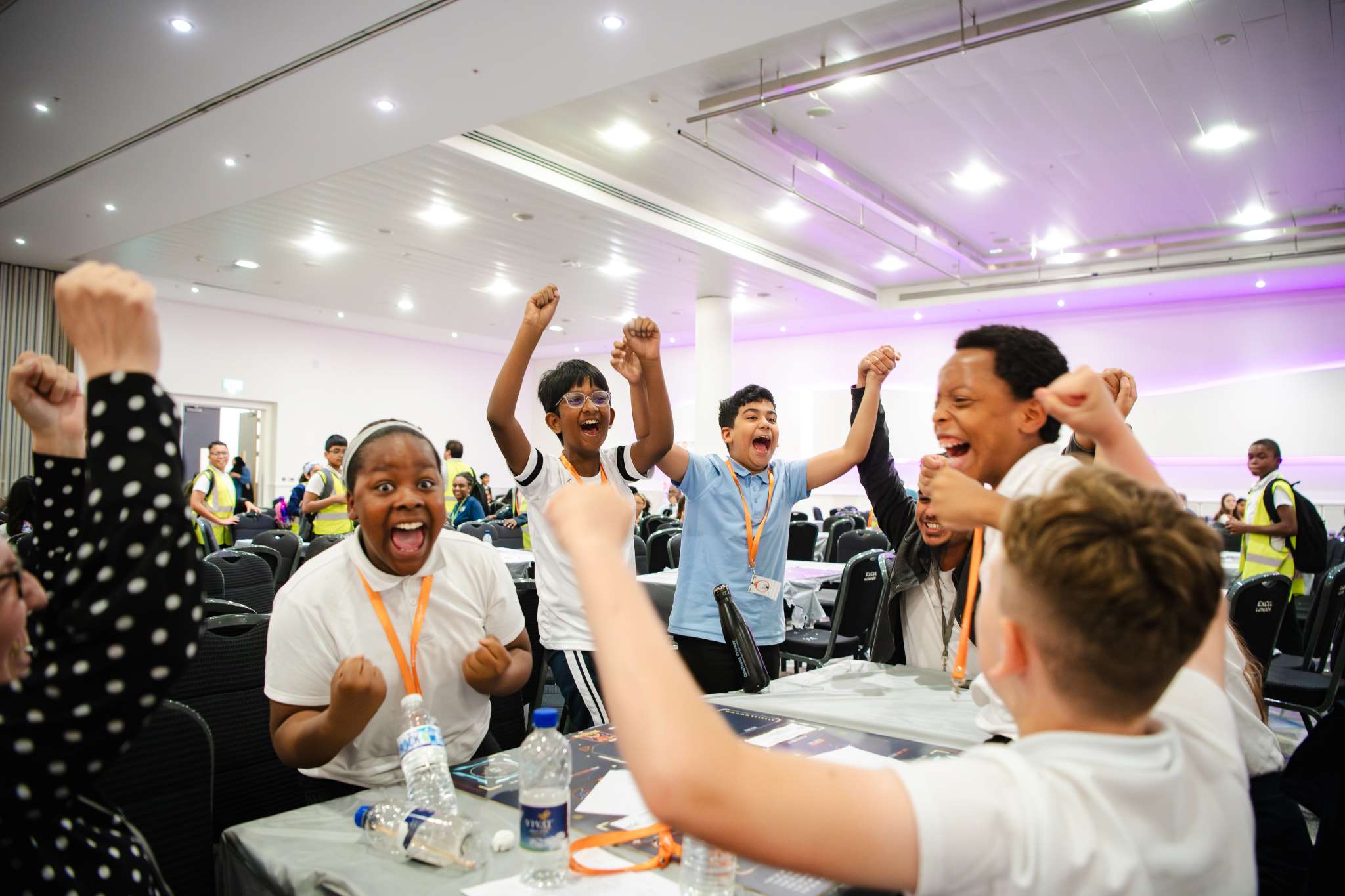 students celebrate their win at money wise challenge London 2023